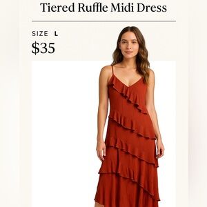 Elegant Rust Layered Dress